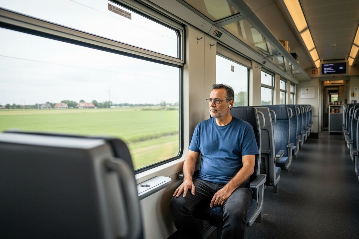 In de trein